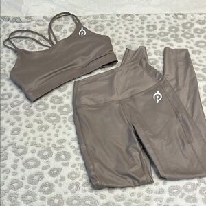 Peloton champagne  Leggings and Sports Bra Set